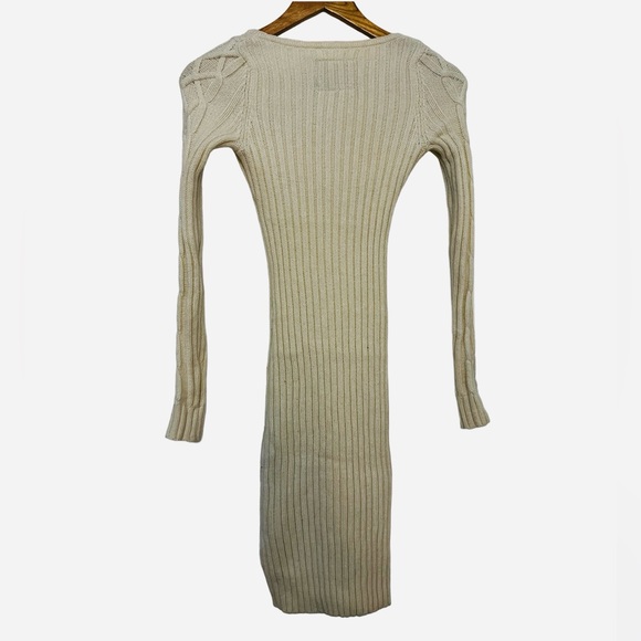 GUESS Sweater Dress - Mini - Knit - Cream - Long Sleeve - Rabbit Hair - XS Women - Picture 3 of 9